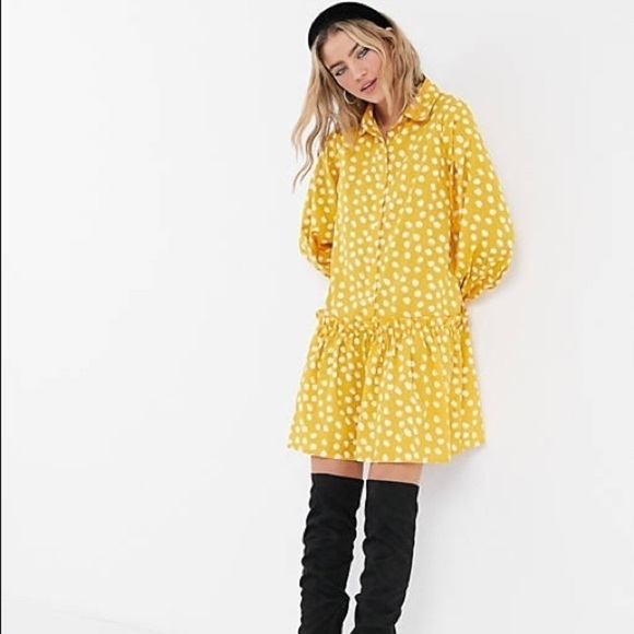 QED London Shirt Dress with Tiered Hem - US 4 - Picture 1 of 6